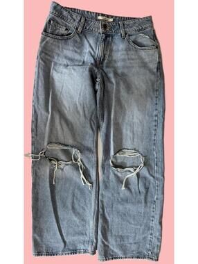 Levi's Superlow Light Blue Wash Distressed Denim Jeans 31" Waist NEW!